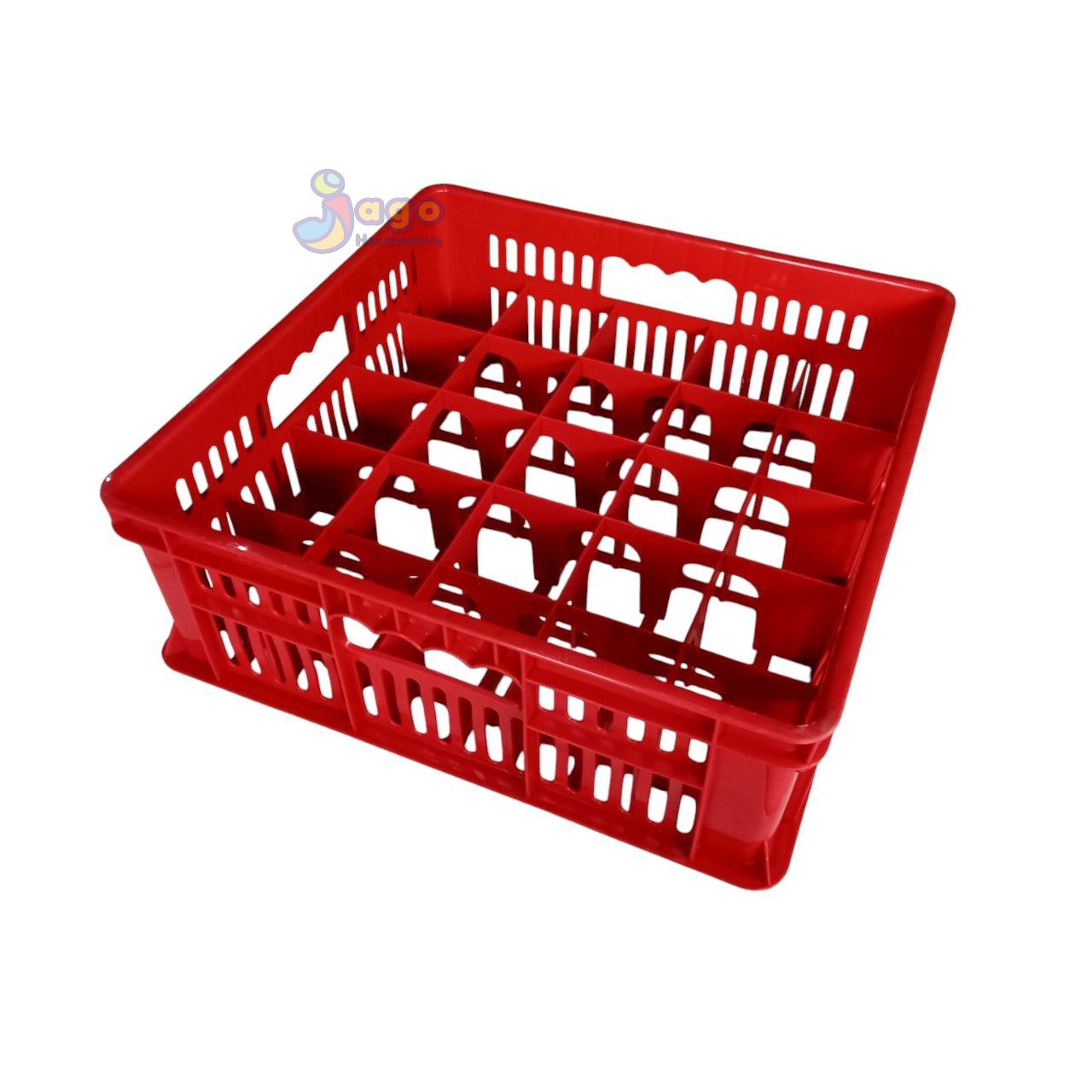 Krat Gelas Merah Gold Plast - Image 2