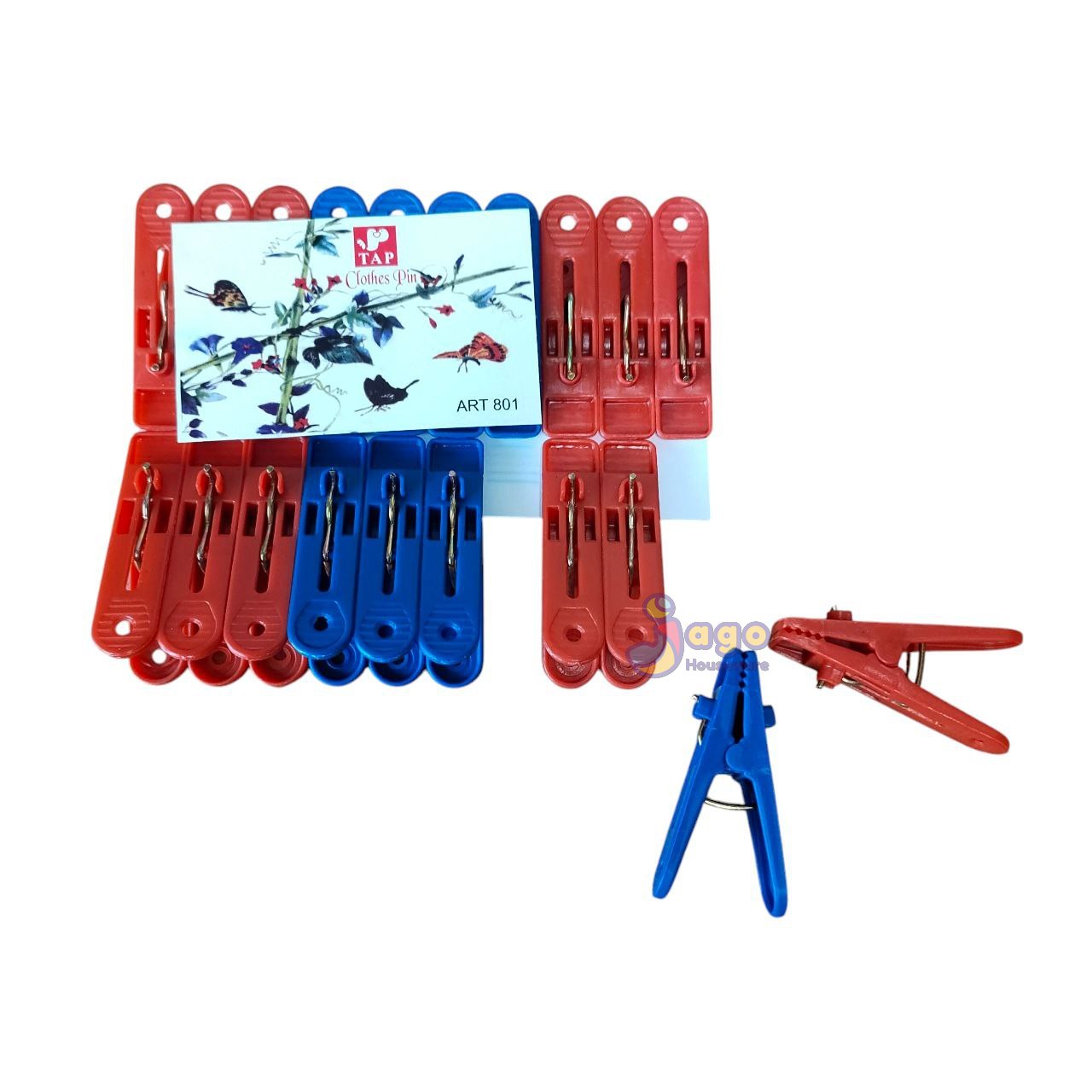 Jepitan Baju TAP merah biru jago houseware