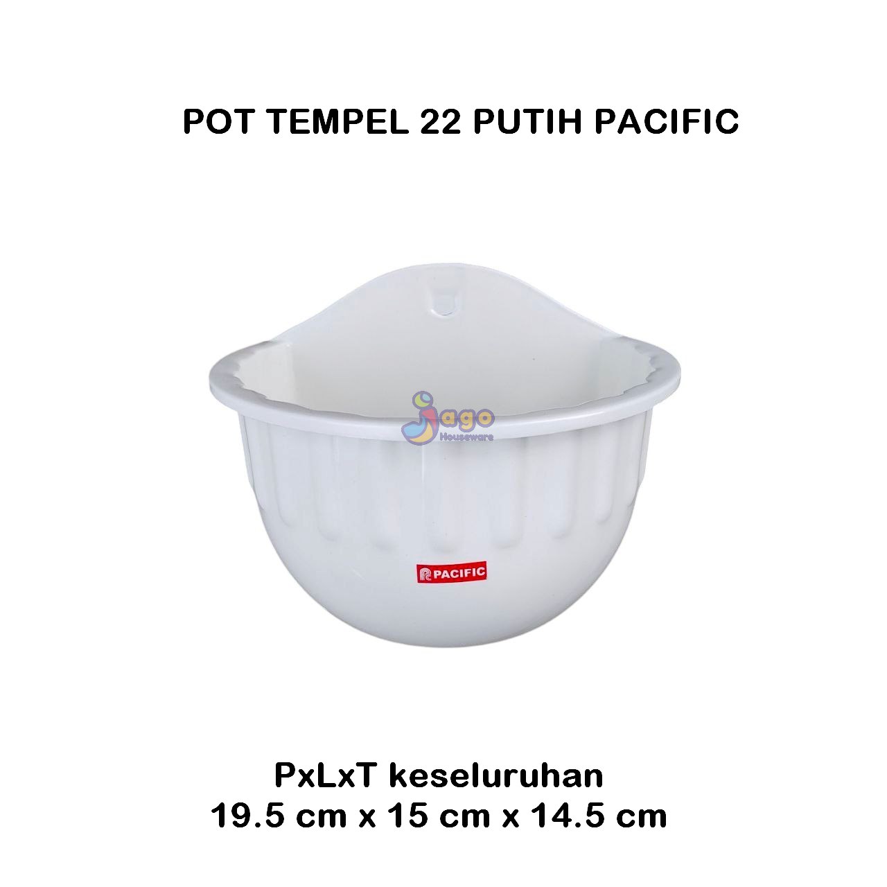 Pot tempel dinding 22 putih pacific