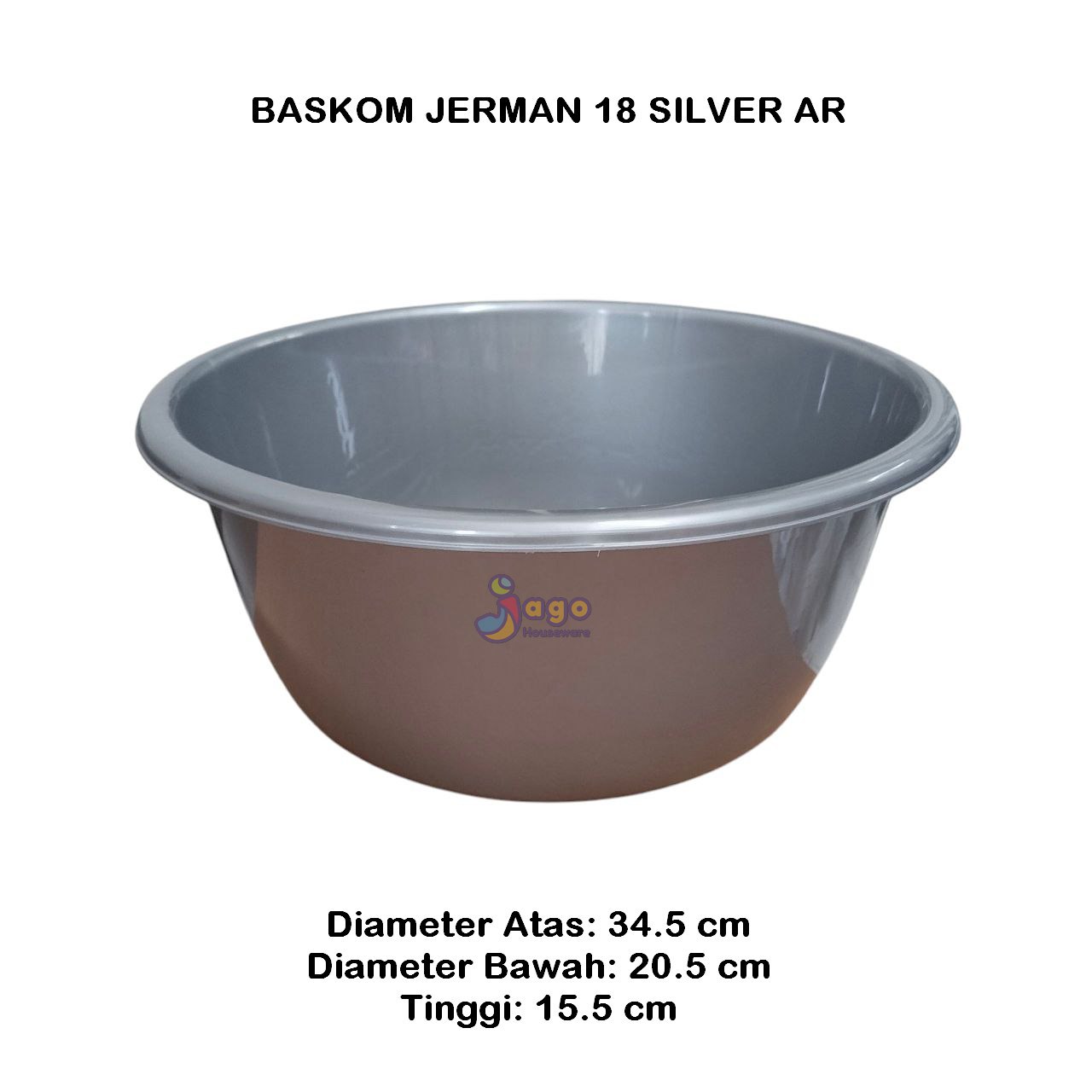 BASKOM JERMAN 18 SILVER AR JAGO HOUSEWARE