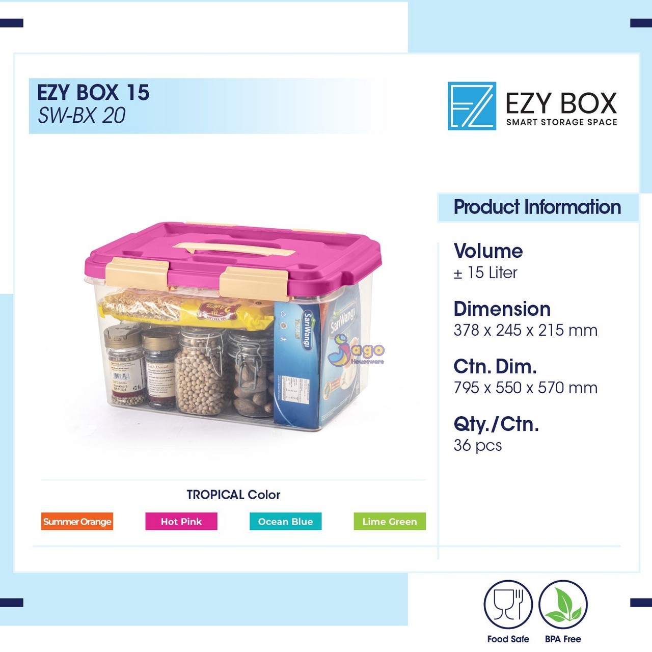EZY BOX 15 JAGO HOUSEWARE