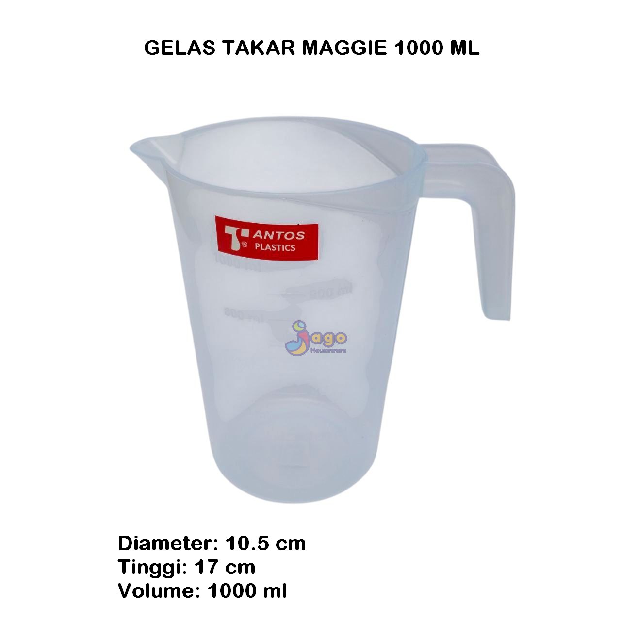 GELAS TAKAR 1000 ML MAGGIE TANTOS JAGO HOUSEWARE