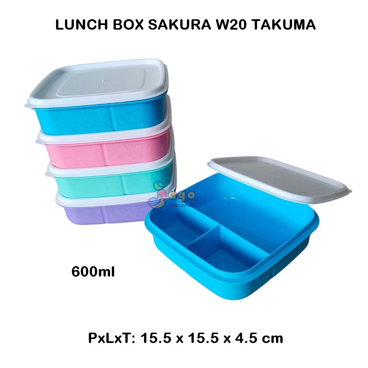LUNCH BOX SAKURA 600 ML TAKUMA jagohouseware