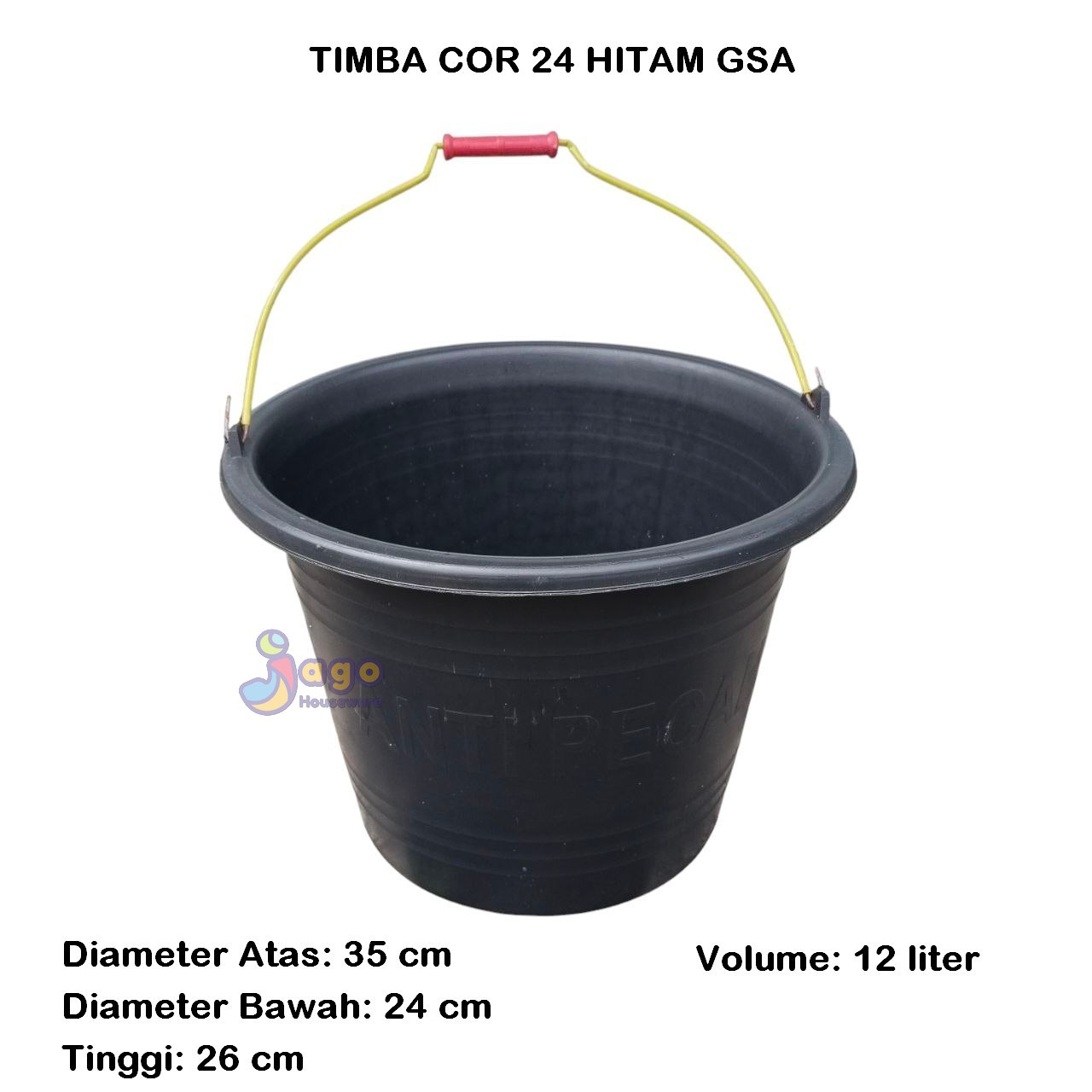 TIMBA COR 24 KARET HITAM GSA jago houseware