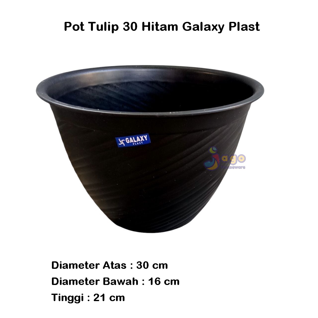 pot tulip 30 hitam jago houseware