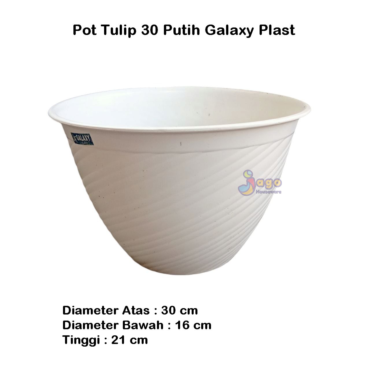 pot tulip 30 putih jagohouseware