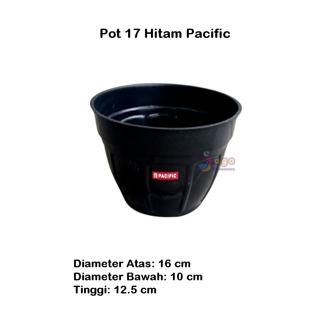 pot 17 hitam pacific jago houseware