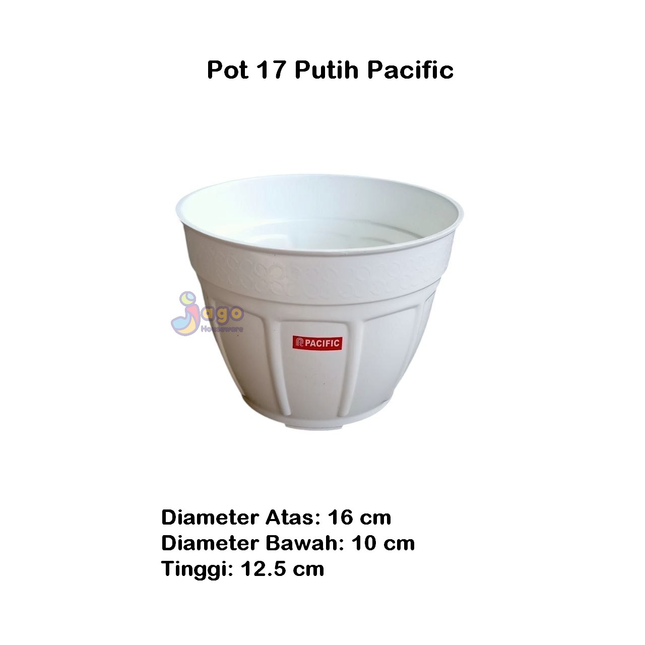 pot 17 putih pacific jago houseware